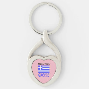 Chaveiro Personalizado com a Grécia e a Bandeira Grega
