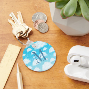 Chaveiro Personalizado com Gradiente Branco de Céu