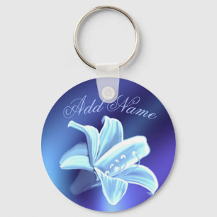 Chaveiro Personalizado da Flor Azul bonito