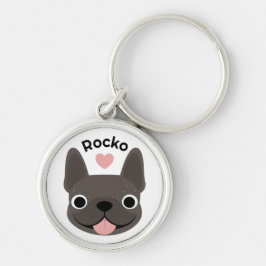 Chaveiro Personalizado de Bulldog Francês com Nome