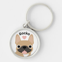 Chaveiro Personalizado de Bulldog Francês com Nome