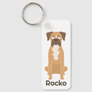 Chaveiro Personalizado de Cachorro Boxer com Nome