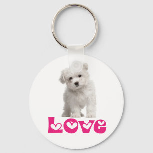 Chaveiro Personalizado de Cachorro Filhote Maltês