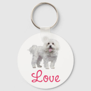 Chaveiro Personalizado de Cão Cachorro Branco Mal