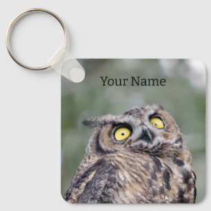 Chaveiro Personalizado de Coruja Fofa - Adicione S