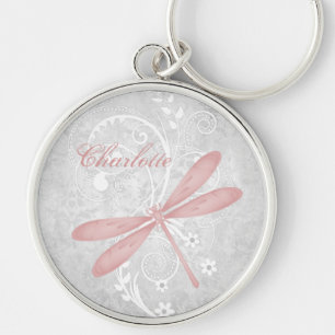 Chaveiro personalizado de Dragonfly rosa