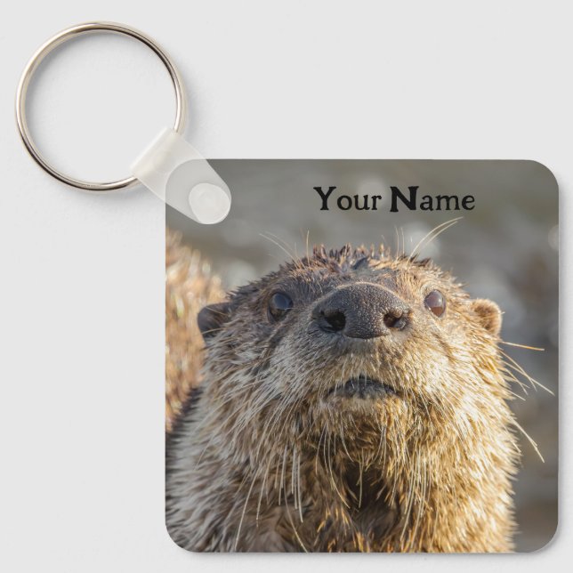 Chaveiro Personalizado de Lontra - Adicione Seu No (Frente)
