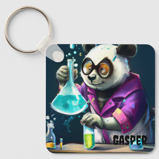CHAVEIRO PERSONALIZADO DE PANDA AMIGÁVEL FAZENDO P (Frente)