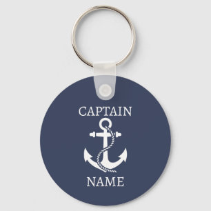 Chaveiro personalizado do capitão com âncora para