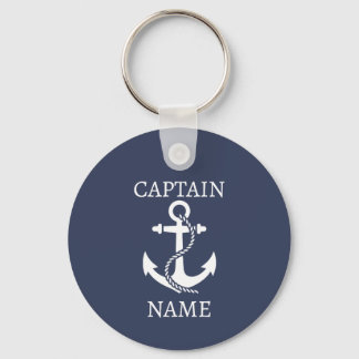 Chaveiro personalizado do capitão com âncora para