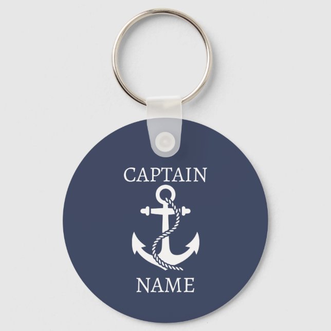 Chaveiro personalizado do capitão com âncora para  (Frente)