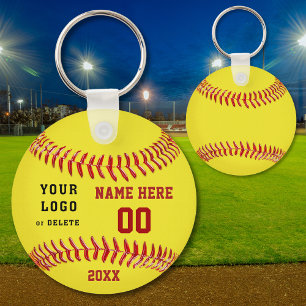 Chaveiro personalizado do softball seus texto e