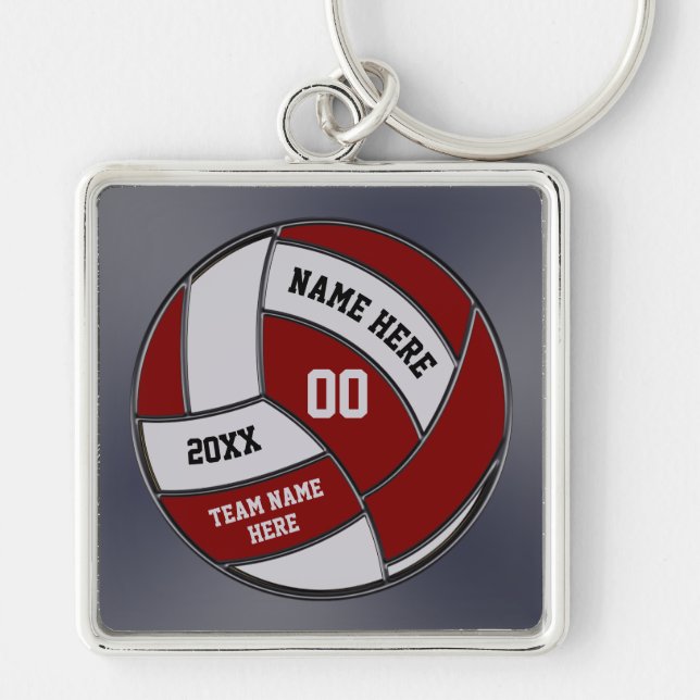 Chaveiro personalizado do voleibol de Borgonha (Frente)