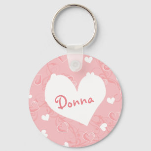 Chaveiro personalizado dos corações do rosa do d