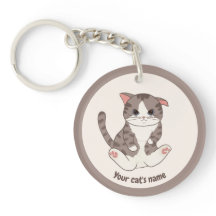 Chaveiro Personalizado Gato Marrom Fofo