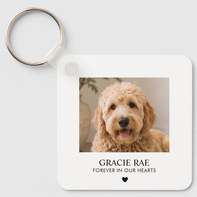 Chaveiro Personalizado Memorial de Foto Simples Moderno par (Frente)