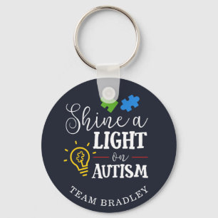 Chaveiro Personalizado Mostra Uma Luz no Autismo Equipe Cor