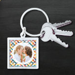 Chaveiro Personalizado Personalizado com Cor Moderna de Fot<br><div class="desc">O Chaveiro personalizado Colorido Personalizado de Foto Moderno apresenta um padrão geométrico colorido e moderno com sua foto favorita no centro. DICA DA FOTO: centralize sua foto antes de carregá-la no Zazzle. Perfeito como presente para mãe,  pai,  avós,  amigos,  família e muito mais. Projetado pelo Evco Studio www.zazzle.com/store/evcostudio</div>