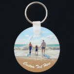 Chaveiro Personalizado Personalizado de Texto e Fo<br><div class="desc">Chaveiros de texto e fotos personalizadas - Design único - Família personalizada/amigos ou presente de Chaveiro pessoal - Adicione seu texto e foto - Redimensionar e mover elementos com a ferramenta Personalização! Escolha fontes / tamanho / cor! Boa Sorte - Seja Feliz :)</div>