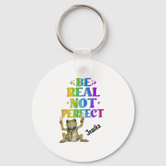 Chaveiro Personalizado Positivo boho sapo Hippie  (Frente)