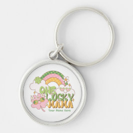 Chaveiro Personalizado Uma Mãe Sortuda Groovy Arco-íris
