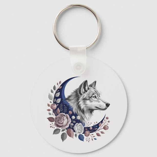 Chaveiro Personalizado Wolf & Moon (Frente)
