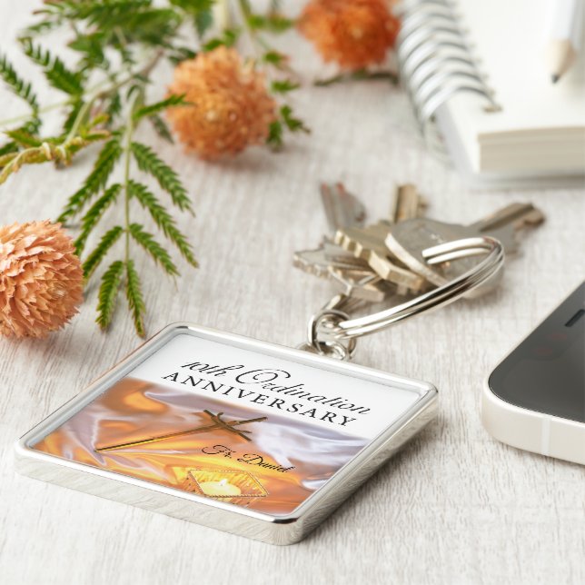 Chaveiro Personalizar, 10º Aniversário da Ordenação, Cross (Lateral)