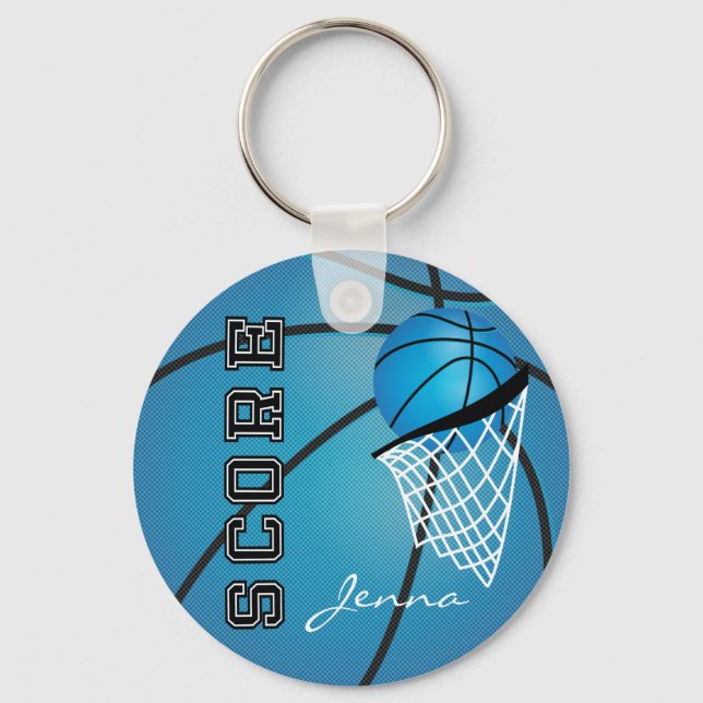 Chaveiro Personalizar Basquete Azul (Frente)