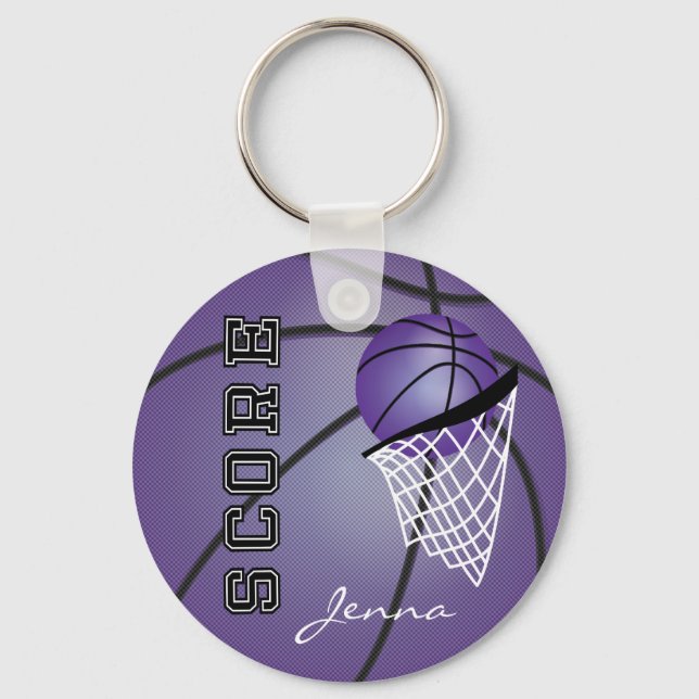 Chaveiro Personalizar Basquete Roxo (Frente)