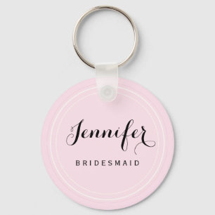 Chaveiro Personalizar Bridesmaid em preto-e-rosa