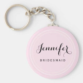 Chaveiro Personalizar Bridesmaid em preto-e-rosa