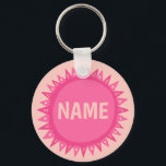 Chaveiro PERSONALIZAR Nome de etiqueta Sun Sunshine cor-de-<br><div class="desc">Decorre sua roupa com este chaveiro de arte legal. Faz um presente excelente! Você pode personalizá-lo e adicionar texto também. Procure em meu compro muito mais cores e padrões! Avise-me se quiser algo personalizado também.</div>