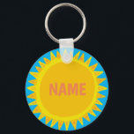 Chaveiro PERSONALIZAR O Nome de etiqueta amarelo sol solar<br><div class="desc">Decorre sua roupa com este chaveiro de arte legal. Faz um presente excelente! Você pode personalizá-lo e adicionar texto também. Procure em meu compro muito mais cores e padrões! Avise-me se quiser algo personalizado também.</div>