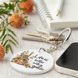 Chaveiro Personalizar o nome do violão com girassol