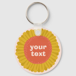 Chaveiro PERSONALIZAR TI Nome de etiqueta de girassol amare