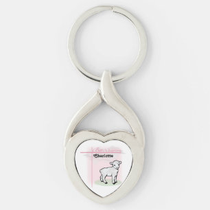 Chaveiro Personalizável, Batismo, Rosa, Garota, Lambe