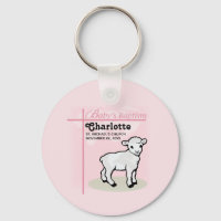 Personalizável, Batismo, Rosa, Menina, Cordeiro