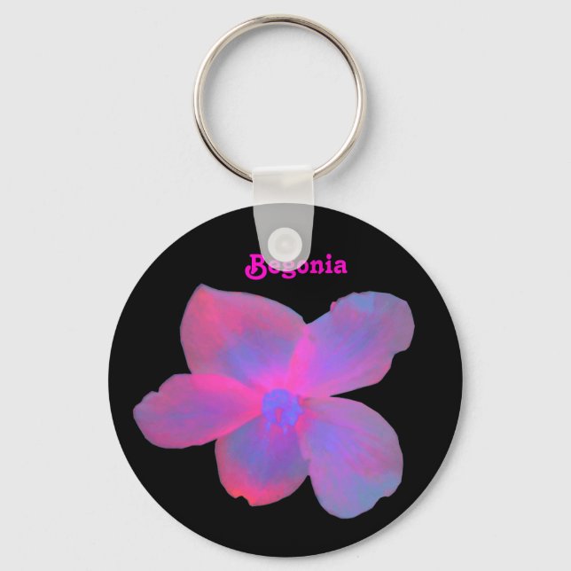 Chaveiro personalizável de Begonia fluorescente (Frente)