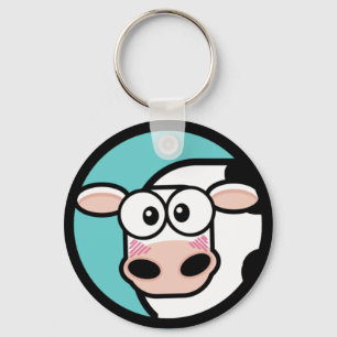 Chaveiro personalizável de uma vaca de desenho
