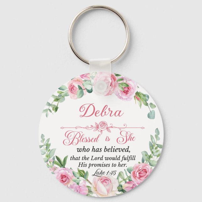 Chaveiro Personalize Lucas 1:45 Dia das Mães Rosa Rosa (Frente)