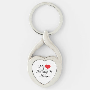 Chaveiro Personalize Meu Coração Pertence A<Name>