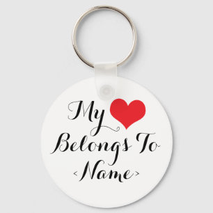 Chaveiro Personalize Meu Coração Pertence A<Name>