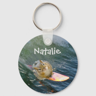Chaveiro Personalize o Chipmunk surfando bonito