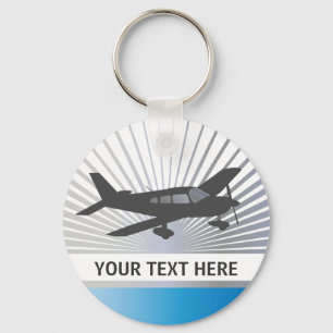 Chaveiro Personalize o texto - avião da baixa asa