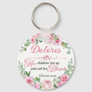 Chaveiro Personalize Prov 31:28 Dia das Mães Coroa Floral