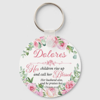 Chaveiro Personalize Prov 31:28 Dia das Mães Rosa Rosa