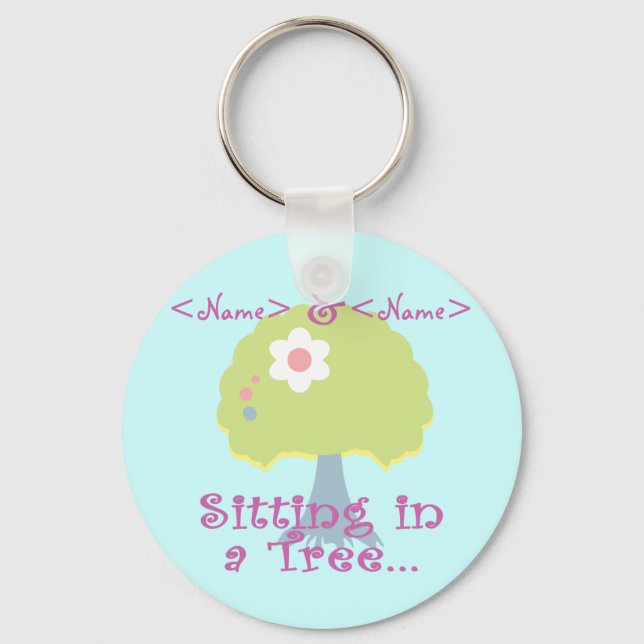 Chaveiro Personalize Sentado em uma Árvore, <Name>, <Name> (Frente)