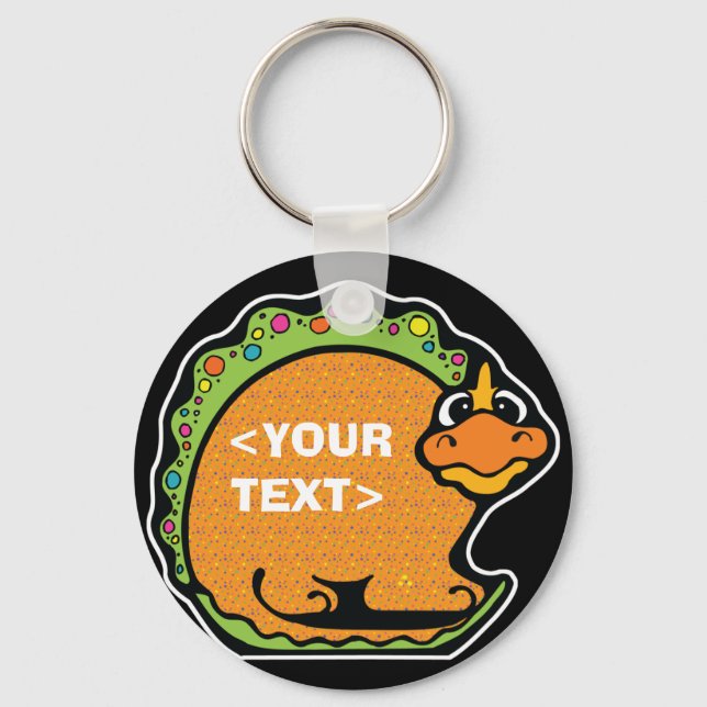 Chaveiro Personalize um dinossauro,<YOUR TEXT> (Frente)
