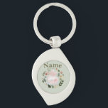 Chaveiro Personalized<br><div class="desc">Bring a touch of sweet, whimsical nature to your space with this adorable spring bunny design. The artwork features a soft, pastel pink sleeping rabbit surrounded by a beautiful botanical wreath of blooming spring flowers and leaves. This charming watercolor-style illustration is perfect for customizing Easter gifts, baby shower invitations, nursery...</div>