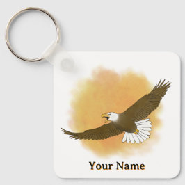 Chaveiro Personalized Bald Eagle Orange Background